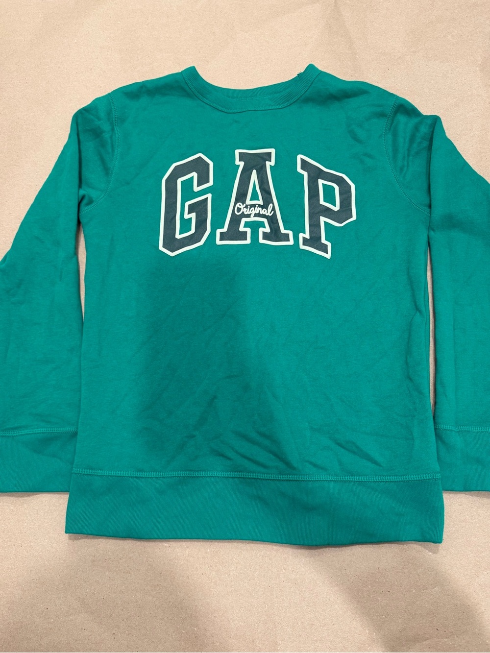Gap Kids Emerald Green Arch Logo Crewneck Sweatshirt XL 12